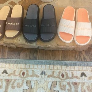 BEBE SLIDES. separately, SIZES 6 thru 10. NO HALF SIZES AVAILABLE.25$